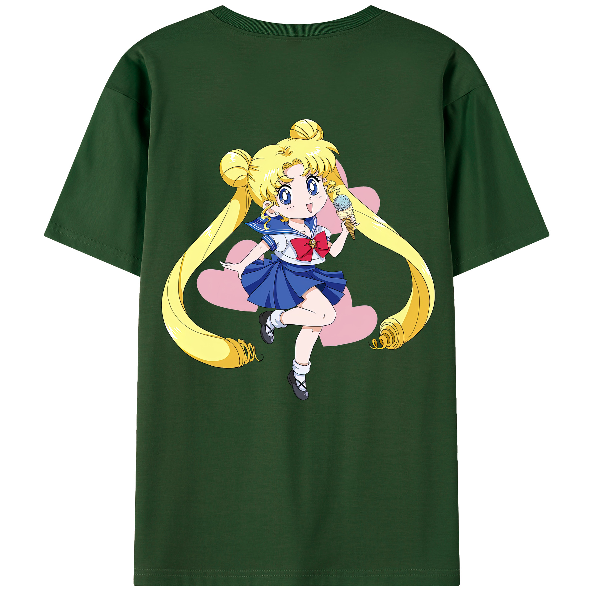 （画像用） 美少女戦士セーラームーン 愛野 美奈子 あいの みなこ Sailor Moon Aino Minako 綿100％半袖Tシャツ（背面プリント）